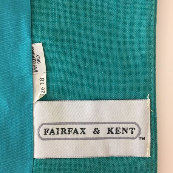 Vintage Fairfax & Kent Women Suit Set Skirt Jacket Teal Blue Work Office Size 18 - Picture 11 of 16